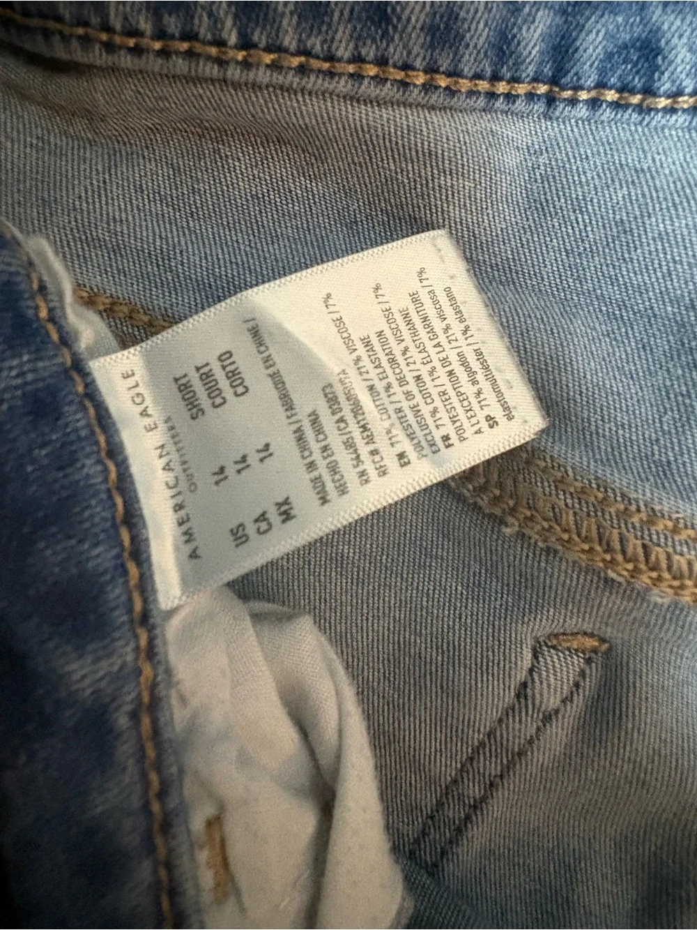 American Eagle Outfitters Light Blue Ripped Skinny Jeans